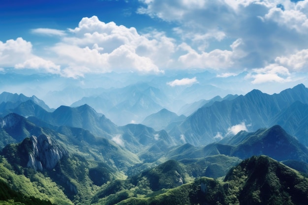 Idyllische Berglandschaft mit Himmel und Wolken