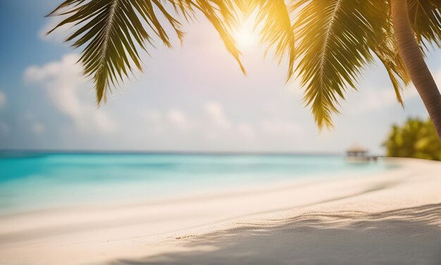 Idyllischer Strand mit Palmen, perfekt für einen tropischen Urlaub