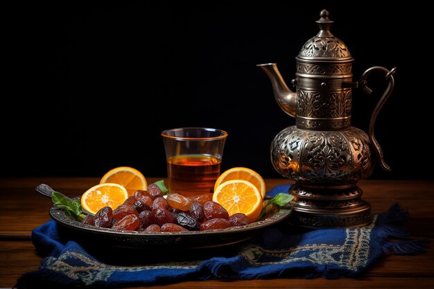 Iftar de celebração abraçando o Ramadan Mubarak