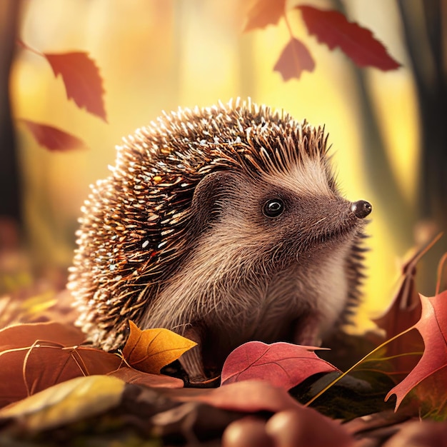 Igel im Herbstwald Generative KI