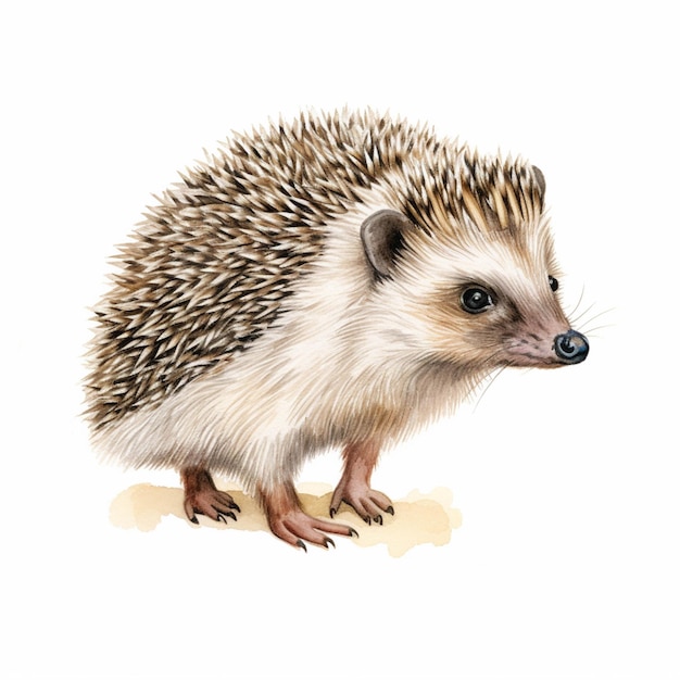 Igel mit weißem Hintergrund und brauner generativer Nase