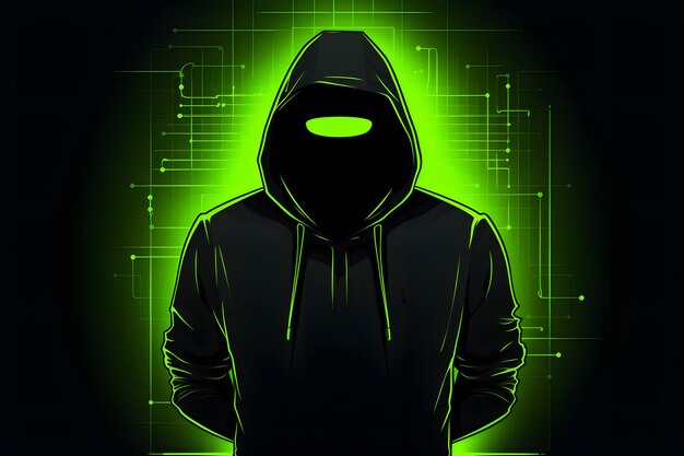 Igital Shadows Neon Green Hacker en la noche