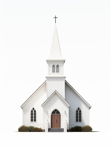 Foto una iglesia blanca con una cruz encima