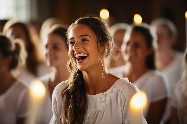 Foto en una iglesia, cantantes cristianos de gospel ofreciendo alabanzas al señor jesucristo.