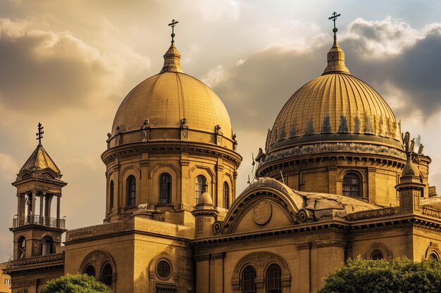 Iglesia copta con el cielo como telón de fondo