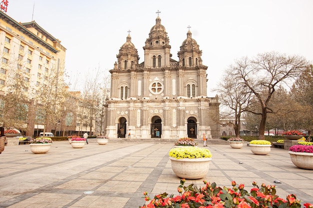 Foto iglesia cristiana de beijing cerca del distrito comercial central