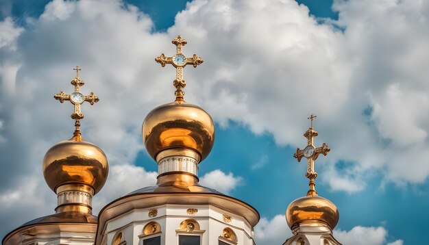 Foto una iglesia con una cruz en la parte superior