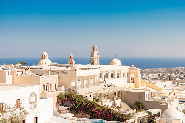 Iglesia típica de Santorini en Grecia en las Cícladas