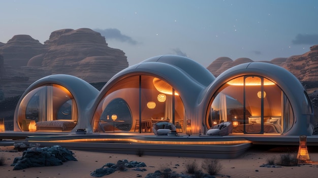 Igloo en la noche del desierto