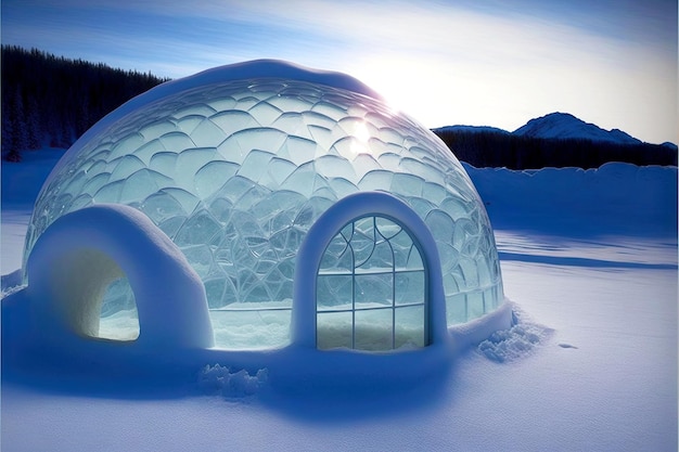 Iglu de neve gelo transparente Winter Shelter Hotel