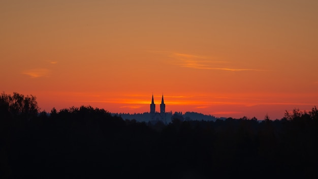 Igreja católica em Slabodka, Parque Nacional dos Lagos de Braslau, Bielo-Rússia