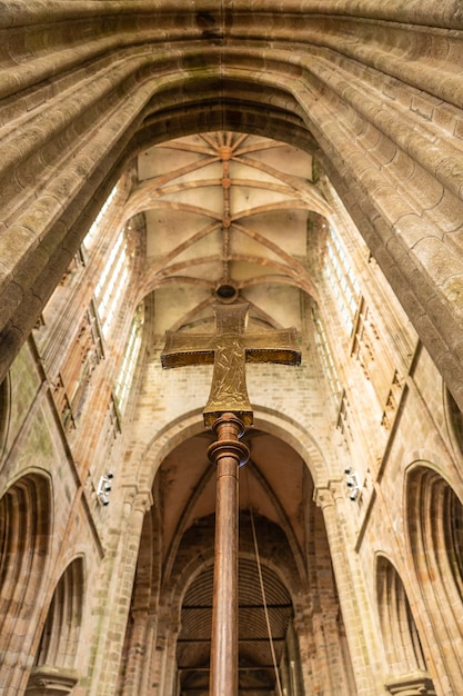 Igreja da Abadia de Mont Saint-Michel, departamento de Manche, região da Normandia, França