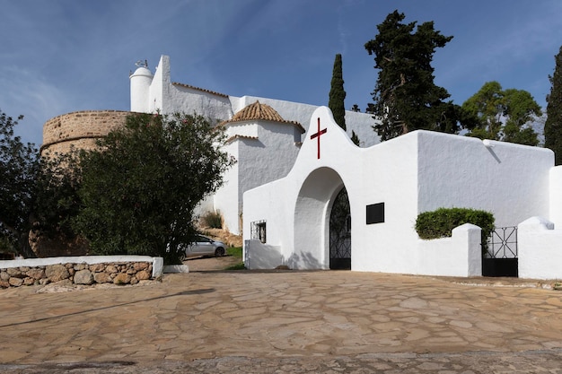 Igreja da cidade de Santa Eulalia del Rio na ilha de Ibiza