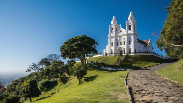 Foto igreja de santa ana no topo da colina de santa ana, guayaquil