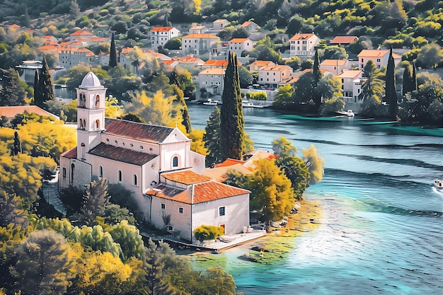 Igreja Luka Krka Croácia Atração turística Vista aérea