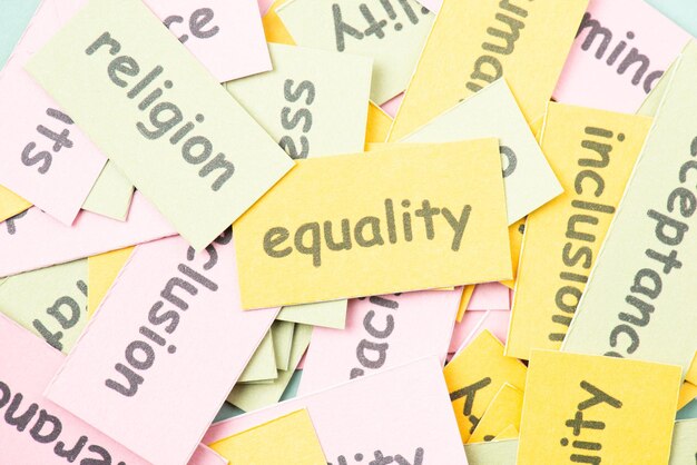 Igualdad inclusión diversidad género y raza étnica derechos humanos tolerancia y aceptación cero discriminación y racismo