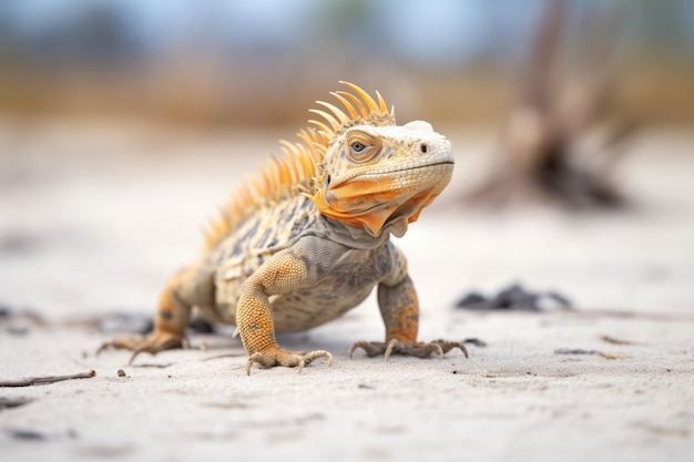 Iguana de cauda espinhosa em solo árido