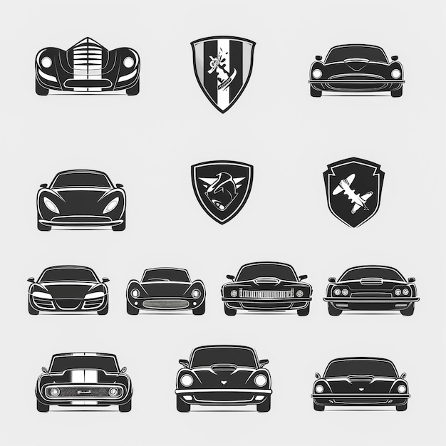 Ikonen für Autos im flachen Stil, Ikonensatz 2
