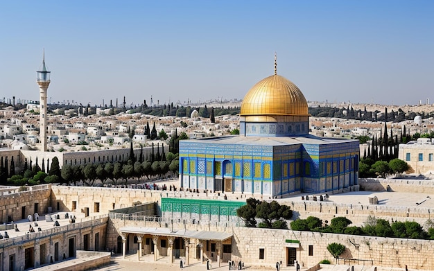 Ikonischer majestätischer Felsendom auf dem UNESCO-Weltkulturerbe Tempelberg in Jerusalem, Israel