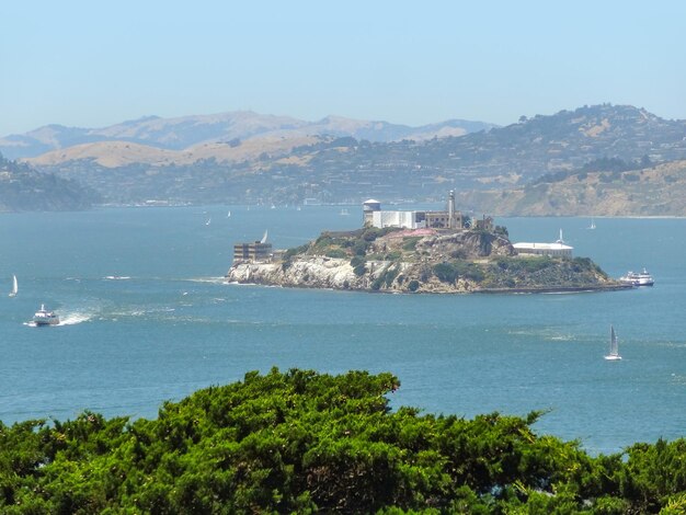 Foto ilha de alcatraz, na baía de são francisco