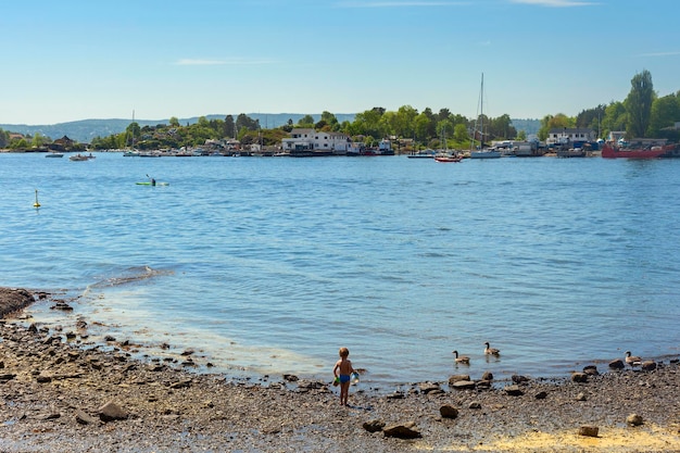 Ilha de Hovedoya perto da cidade de oslo