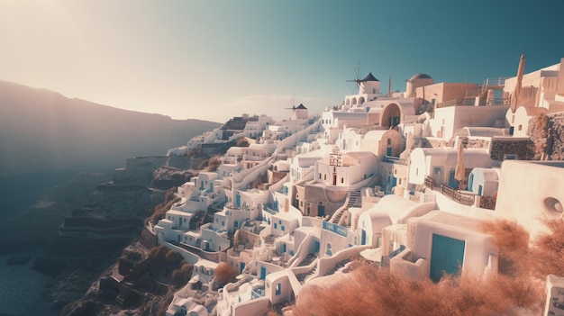 Ilha de Santorini Grécia Generative Ai