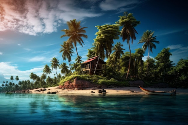 Ilha de sonhos em vista completa Foto de paisagem tropical