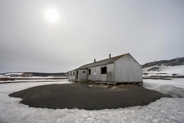 Foto ilha deception na antártica