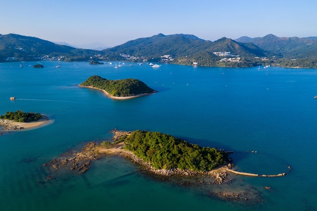 Ilha do Grupo Sai Kung Ninepin em Hong Kong