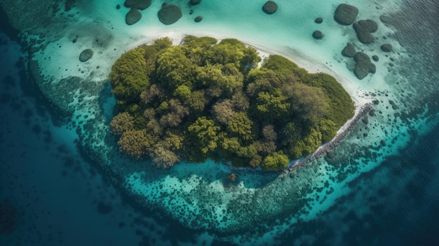 ilha paradisíaca maldivas 16k paisagem ultra larga panorama visão drone foto profissional