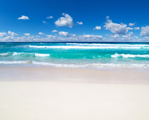 Ilha tropical Maldivas com praia de areia branca e mar