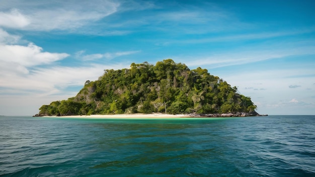 Foto ilha verde e natureza marinha paisagem em songkhla tailândia natureza e ninguém ilha deserta