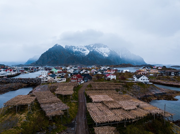 Ilhas Lofoten, Noruega, do cume Reinebringen