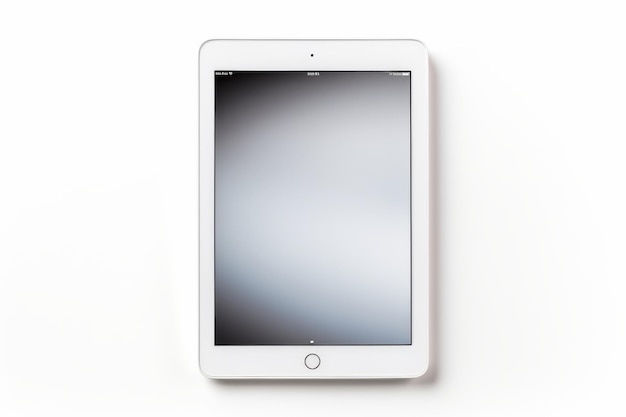 Illuminated Magic White Tablet Computador brilha na mesa em uma superfície branca ou clara PNG fundo transparente