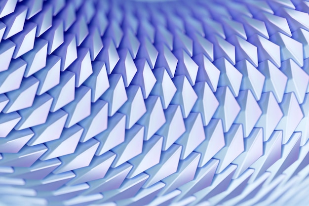 Illustaration 3D cerca del de una malla azul. Celda fantástica Formas geométricas simples
