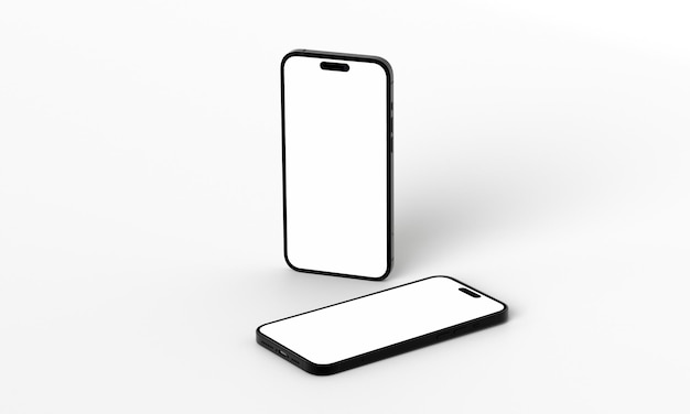 Illustration 3D-Darstellung von isometrischen Rechtecken, die ein Telefon in einem 3D-Raum-iPhone simulieren