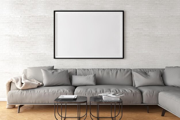 Foto illustration 3d-rendering große, luxuriöse, moderne, helle innenräume wohnzimmer-mockup-computer digital