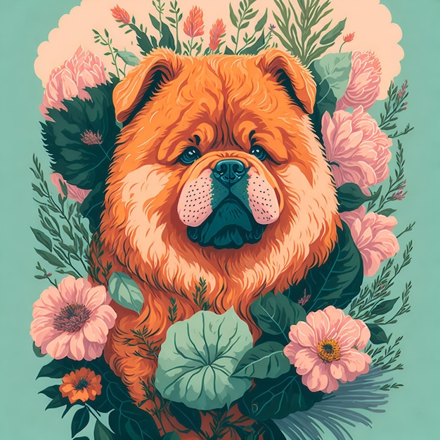 Illustration_a_print_of_vintage_chow_chow