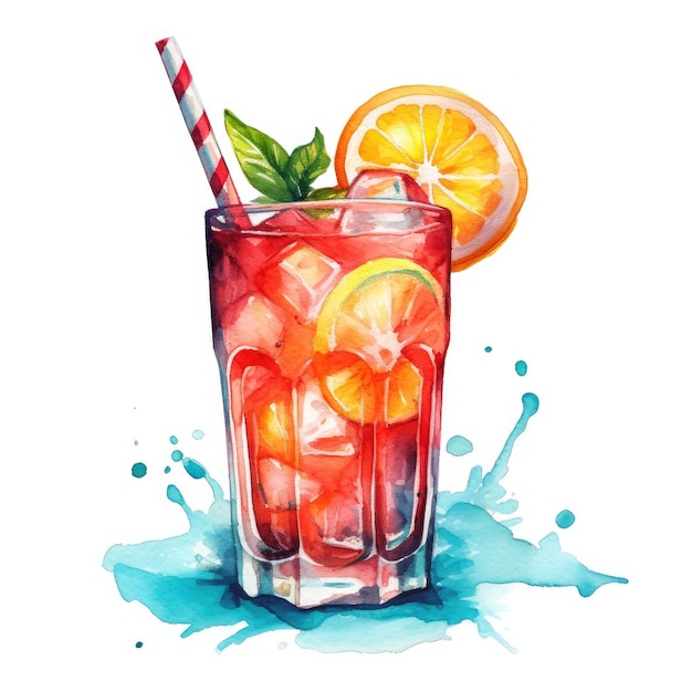 Illustration Aquarell-Cocktail