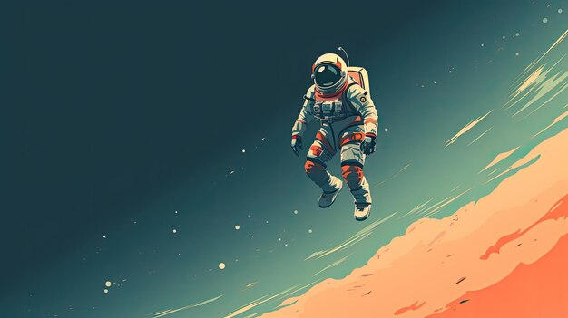 Illustration Astronaut im Weltraum