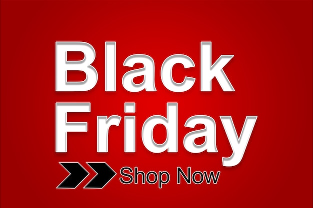 Illustration, Black Friday-Verkauf. Banner, Poster, Logo goldene Farbe auf rotem Grund.