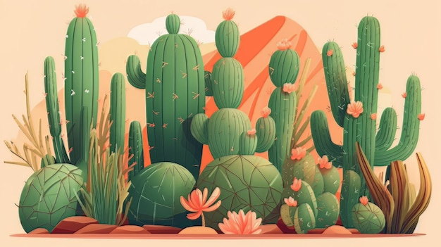 Illustration Cartoon-Kaktus