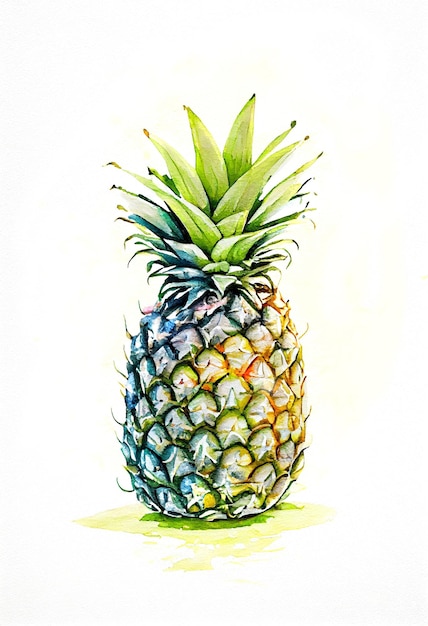 Illustration der Ananas im Aquarell-Stil