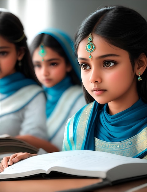 Illustration der Bildung indischer Mädchen