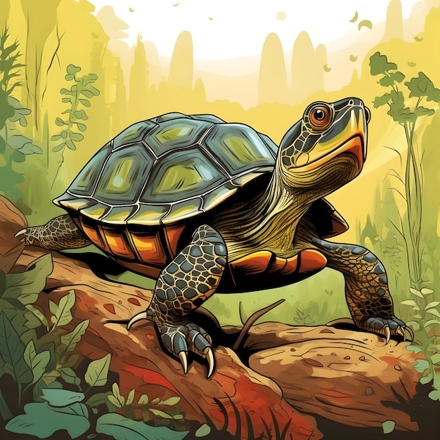 Illustration der Dosenschildkröte