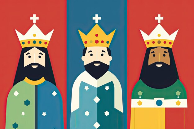Illustration der drei Weisen Christliche Tradition an Weihnachten Generative Ai