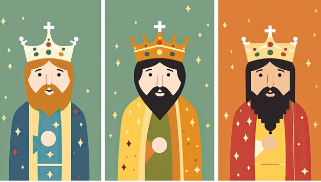 Illustration der drei weisen Männer Christliche Tradition an Weihnachten Generative KI