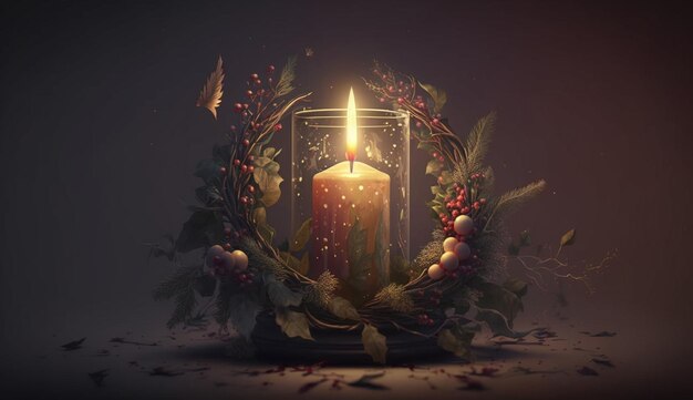 Illustration der generativen KI bei Kerzenlicht zu Weihnachten und im Advent