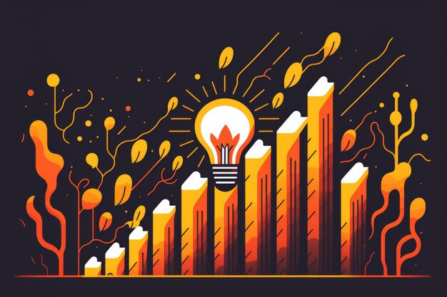 Illustration der Glühbirne Infografik Elemente