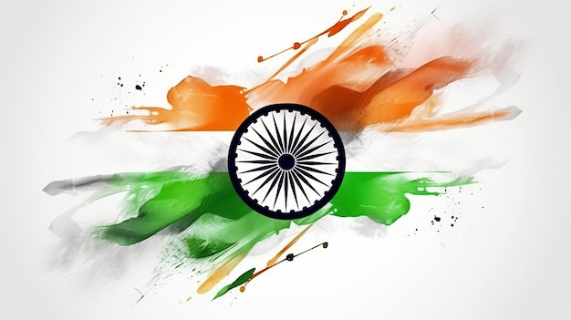 Illustration der indischen Flagge zum Unabhängigkeitstag Indiens und zum Tag der Republik. Generative KI